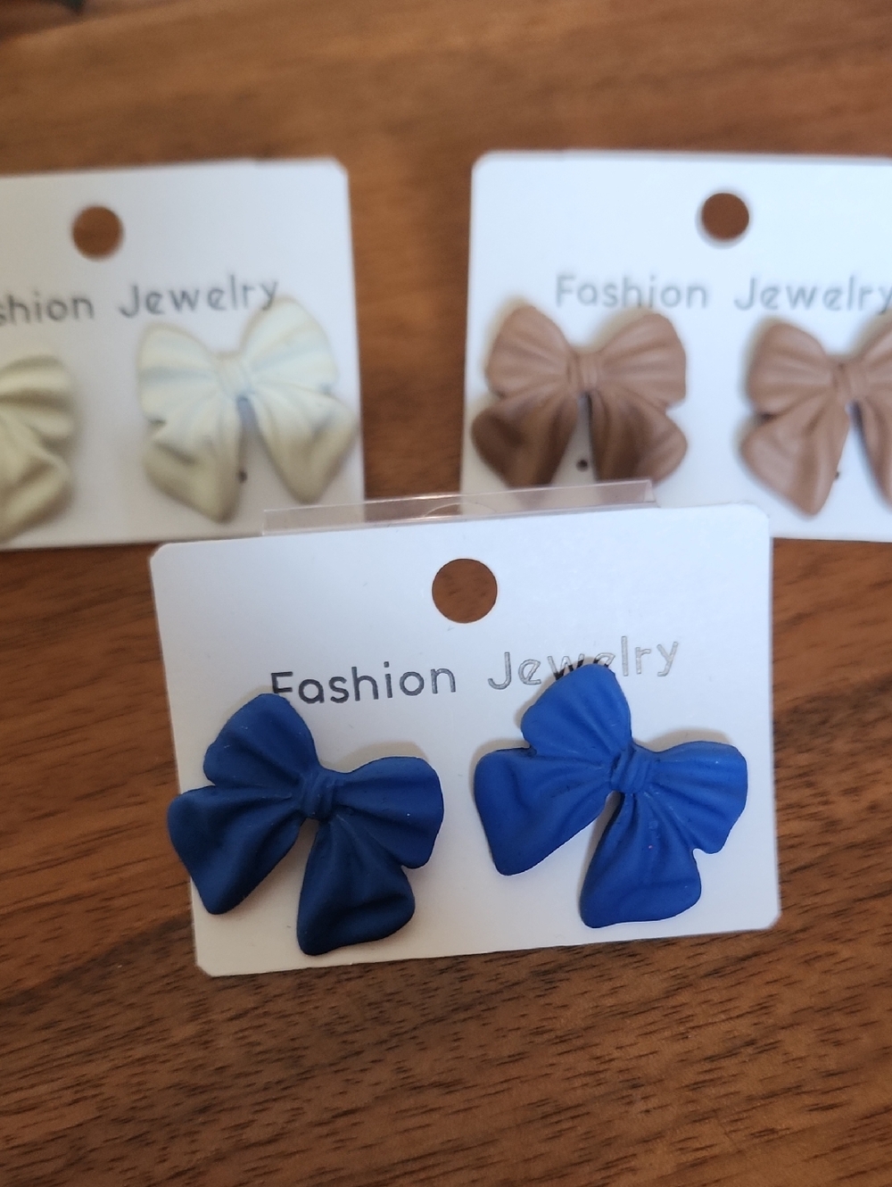 Fashion Jewelry Blue Bow Kids Stud Earrings